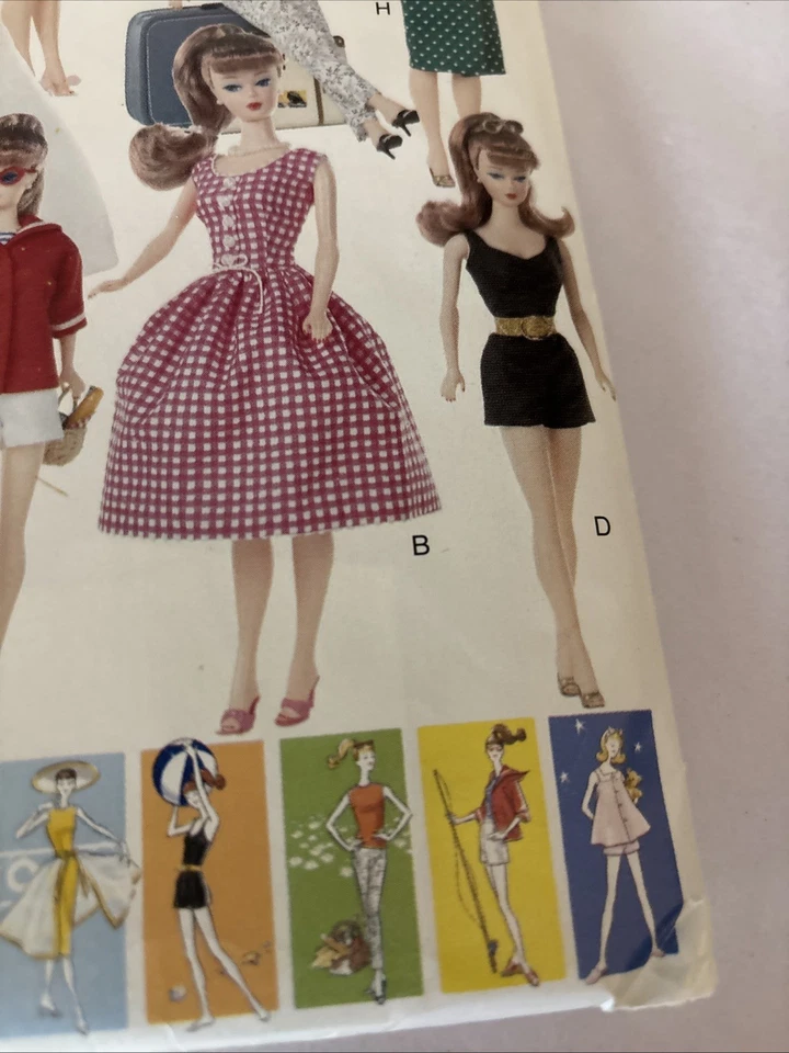 Vogue Craft Pattern 9834 vintage fashions for Barbie 11.5" doll  Partial Cut - Image 4 of 4