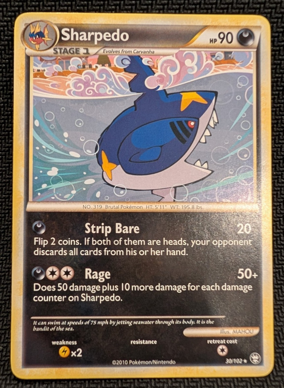 Pokemon - Sharpedo Rare 30/102 - 2010 HGSS: Triumphant - NM