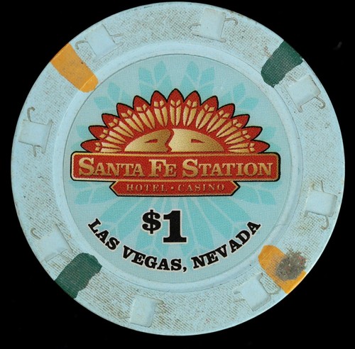 $1 Santa Fe Station Hotel Casino Poker Chip Las Vegas, Nevada