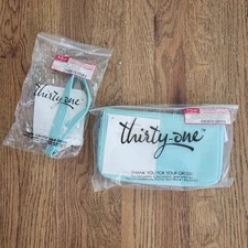 Thirty One All About The Benjamins Wallet and Wristlet Strap Skies Pebble NEW