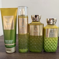 Bath and Body Works 4 Piece LEAVES  Mist Shower Gel Body Cream Body Lotion NEW