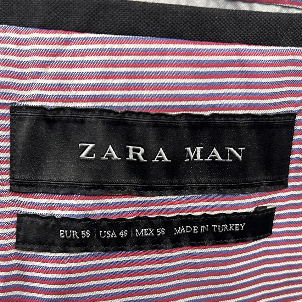 Abrigo Deportivo Zara Hombre 46R Gris Oscuro Dos Botones Doble Ventilación Mezcla Poliéster Foto 3 de 4