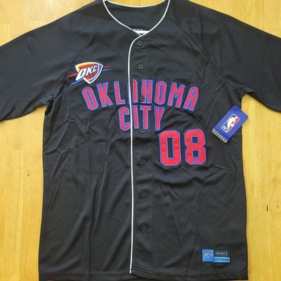 Ultra Game NBA Oklahoma City Thunder Size Small Button Down Baseball Jersey NWT 
