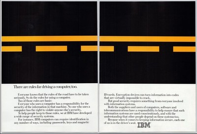 IBM Computer Security Magnetic Passwords Keys Cars 1984 Vintage Print Ad