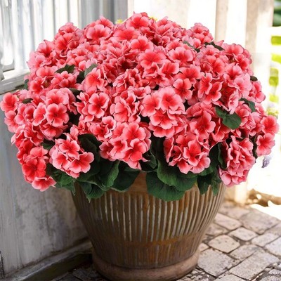 Hananona Artificial Geranium Flowers for Outdoors Geranium Silk Flowers Outdo...