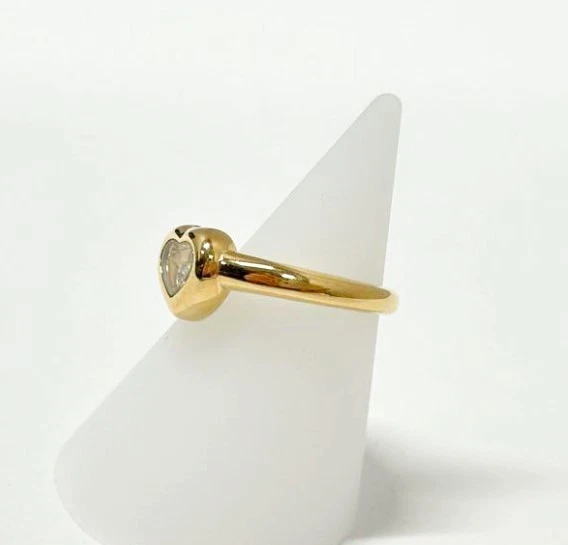 Auténtico Anillo Corazón Chopard Happy Diamond Oro Amarillo 18k - EE. UU. 4,75 Foto 2 de 4