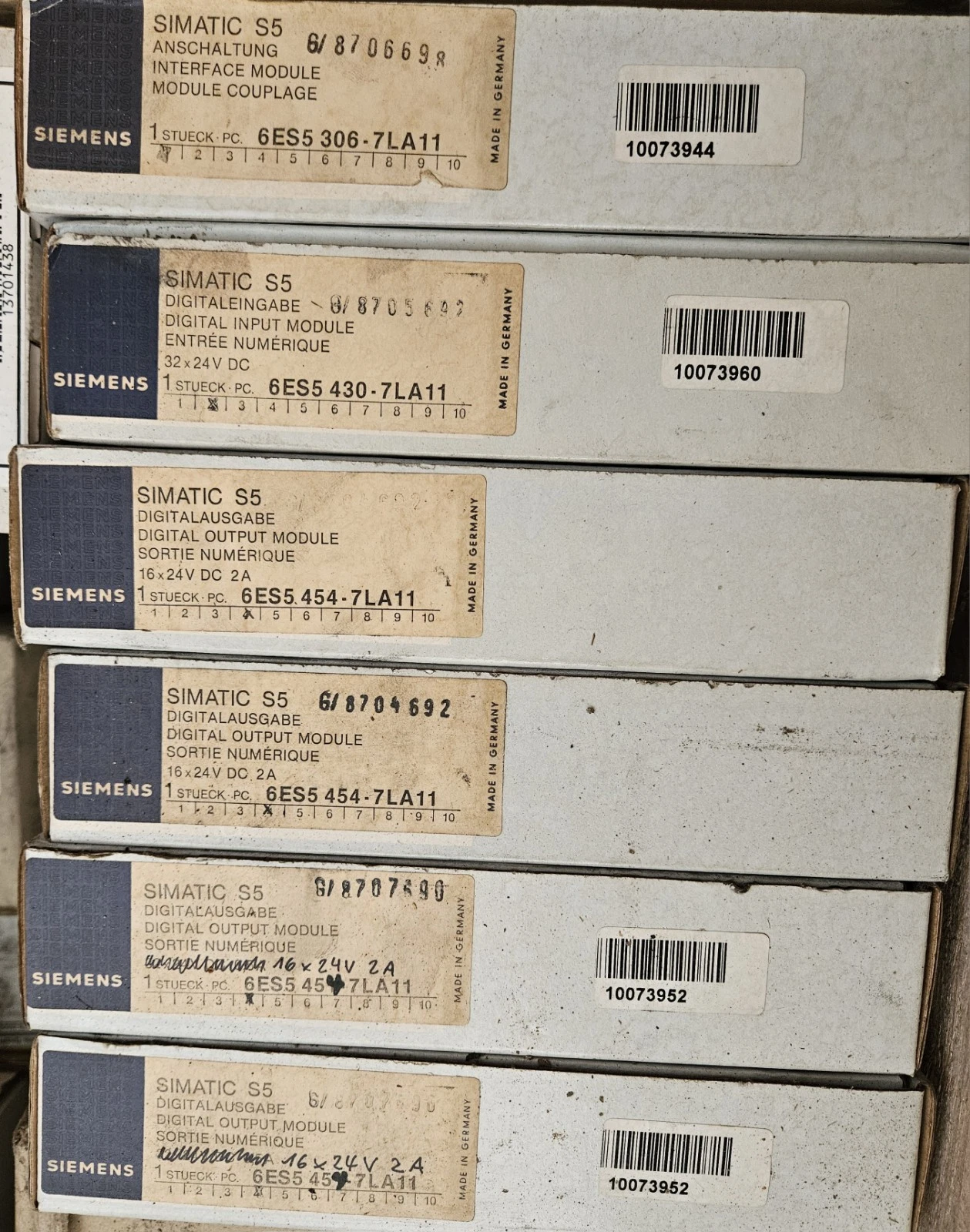 Siemens 6ES5430-7LA11 SIMATIC S5 430 DIGITAL INPUT MODULE FLOATING 32 INPUTS, 24 V DC F.S5-1... — PLCs