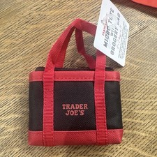 Trader Joe  s Micro Tote Red with Black Trim. New with Tags Never Used
