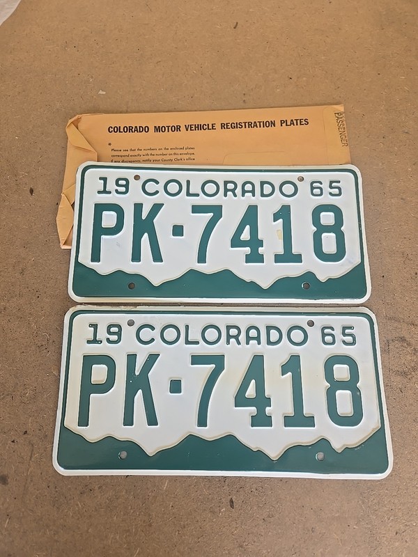 1965 Colorado License Plates NEW See My Other Plates BRAND NEW! Numbers Vary