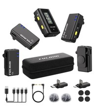 X6 Wireless Lavalier Microphones with 4 Transmitter for iPhone, iPad, Android...
