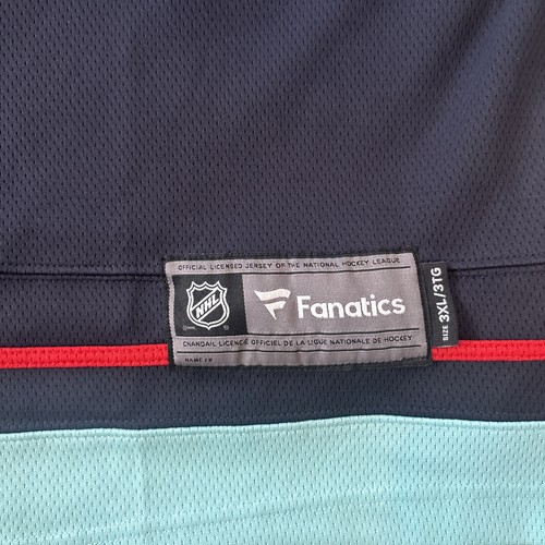 Maglia Seattle Kraken Fanatics blu profondo mare casa breakaway uomo 3XL - Foto 5 di 7