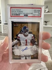 2024 Finest-Rookie Finest Autographs Malik Nabers RFA-MN Gold Refractor 30/50 SP