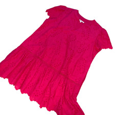 Chicos dress size 4 or 20 US hot pink eyelet lace tunic sundress