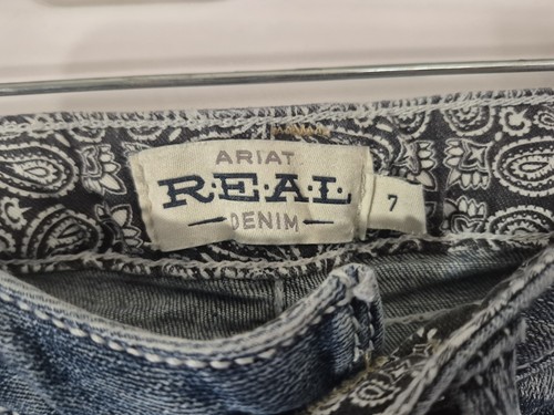 Ariat Girls' R.E.A.L. Stretch Whipstitch Bootcut Blue Denim Jeans 7 - Picture 3 of 6
