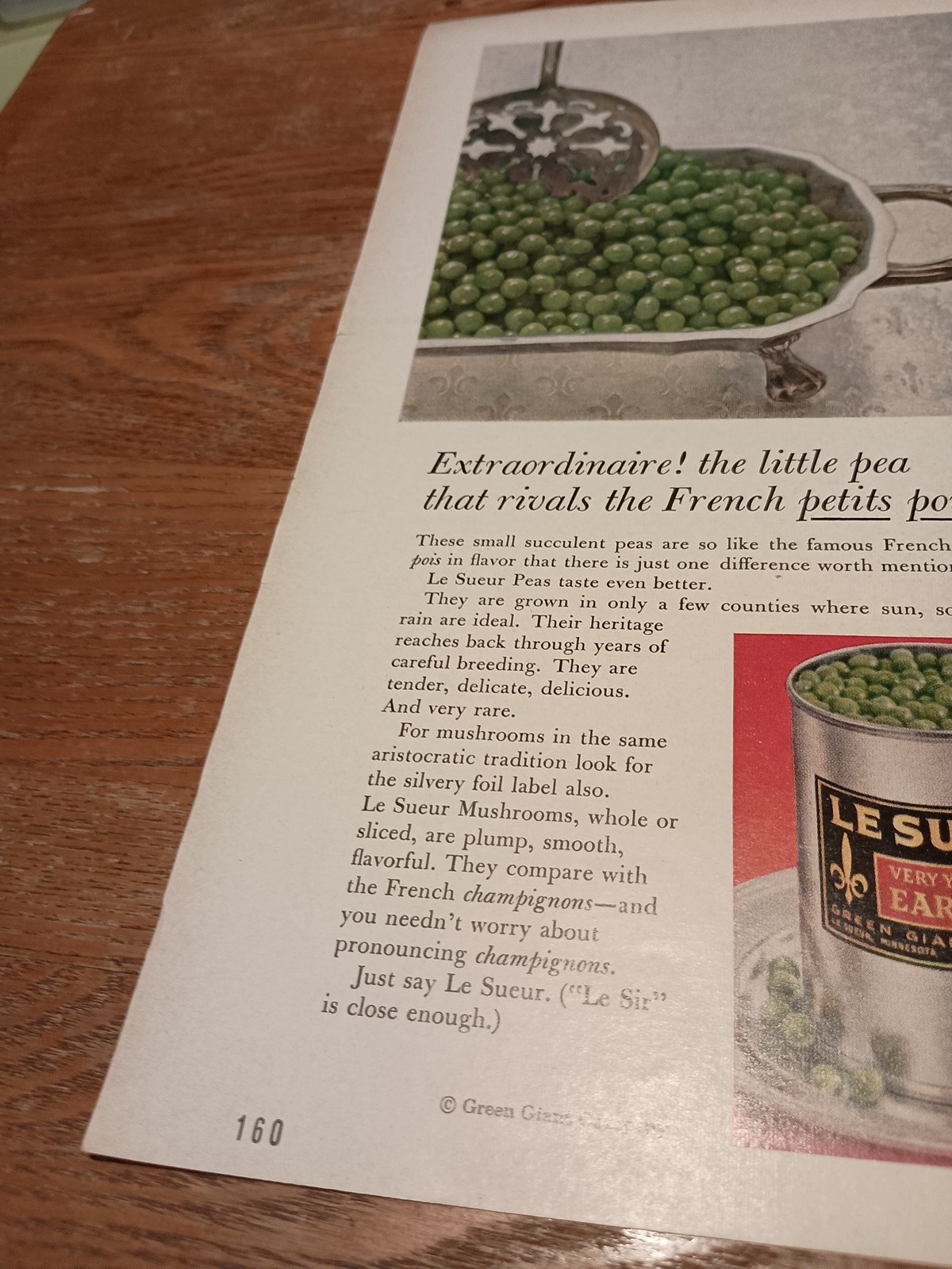 1966 Lesueur Early Peas French Petits Pois Magazine Ad