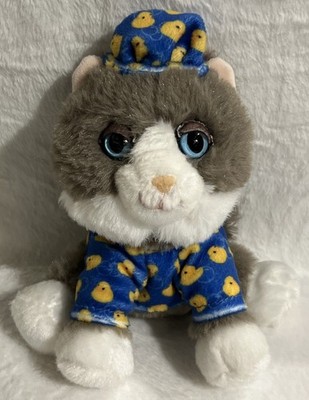 That Little Puff Puff Gray And White Kitty Cat in Duck Pajamas 5-Inch Plush