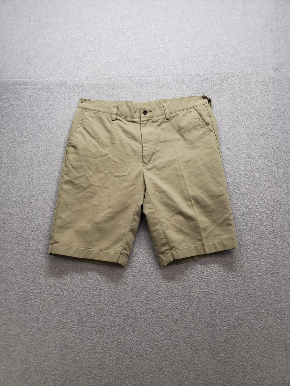 Nautica Men Chino Short 34 Beige Low Rise Slash Pockets Comfort Wear Bermuda
