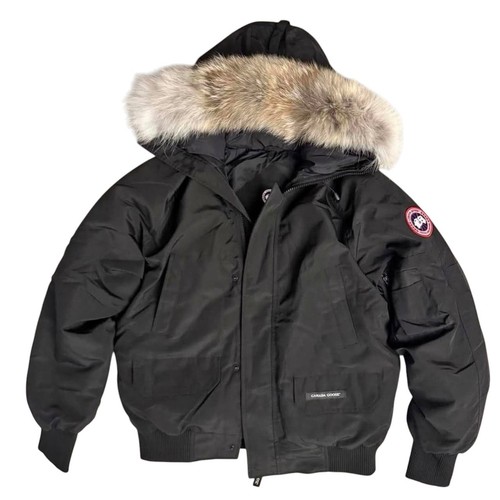 Canada Goose Chilliwack Black Fur Bomber Jacket Size Small Authentic
