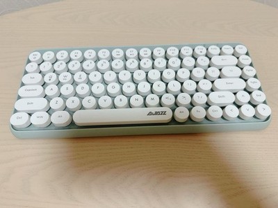 AJAZZ Wireless Keyboard Mint Green Round Key Silent Design Wireless