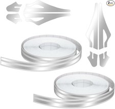 2 Rolls 32Ft Vinyl Pinstriping Tape Stripe Decal,Striping Tape Emblems Silver