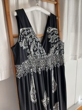 +Plus Size Black & White Boho Maxi Dress – Size 26