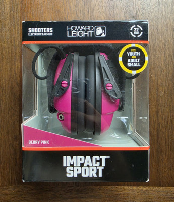 Howard Leight Impact Sport Electronic Earmuffs NRR 22dB Berry Pink Youth/Sm