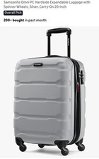 Samsonite Omni PC Hardside Expandable Luggage with Spinner Wheels, Silver, 20"