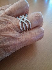 Ladies Diamonique Band Ring By QVC.  Size P.