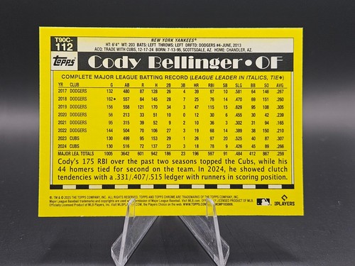 CODY BELLINGER - 2025 Topps Series 2 Silver Pack Mojo Chrome T90C-112 Yankees - Picture 2 of 2