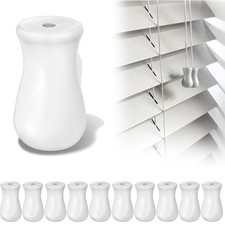 InnoHHustle 10 Pcs White Plastic Cord Tassel Blind Pull Cord Knobs Wood Tasse...