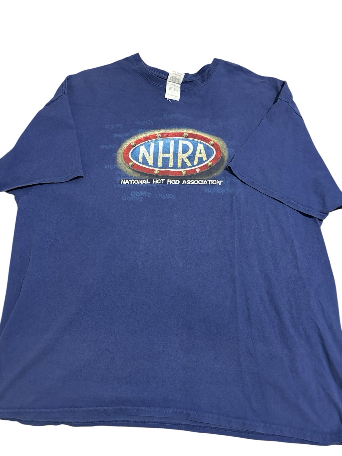 NHRA National Hot Rod Assoc T-Shirt 2XL Blue Gildan Nitro CH3NO2 Drag Racing
