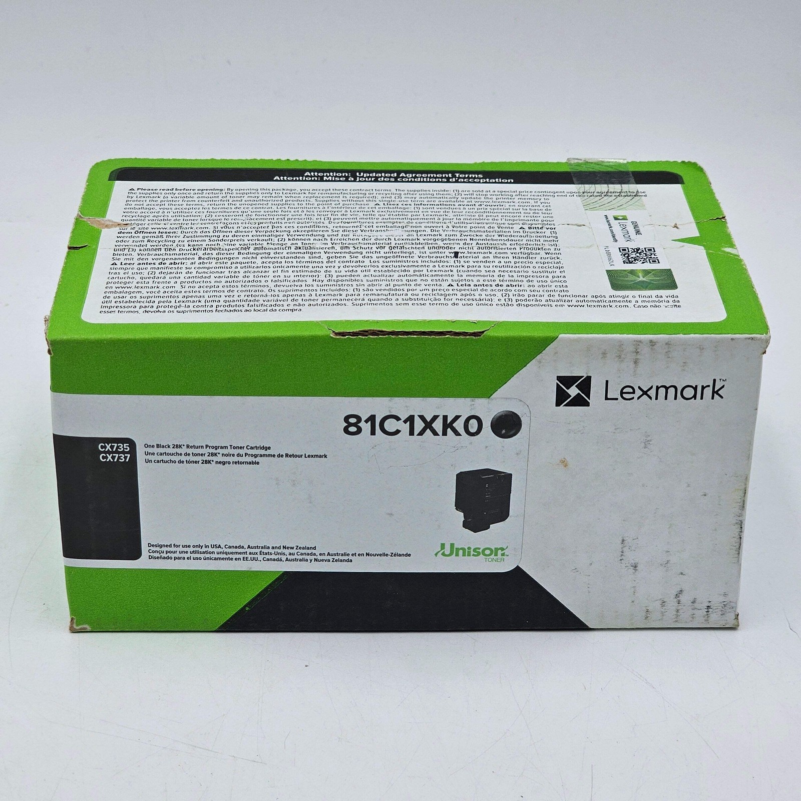 New Lexmark 81C1XK0 Black Toner Cartridge