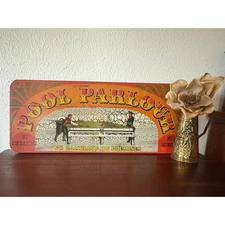 Pool Parlour Bar Sign George Nathan Wood 1970s Wall Decor