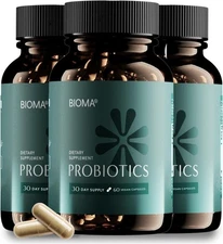 3 Pack BIOMA Probiotics Digestive Health Gut Support for Men & Women 60 Capsules