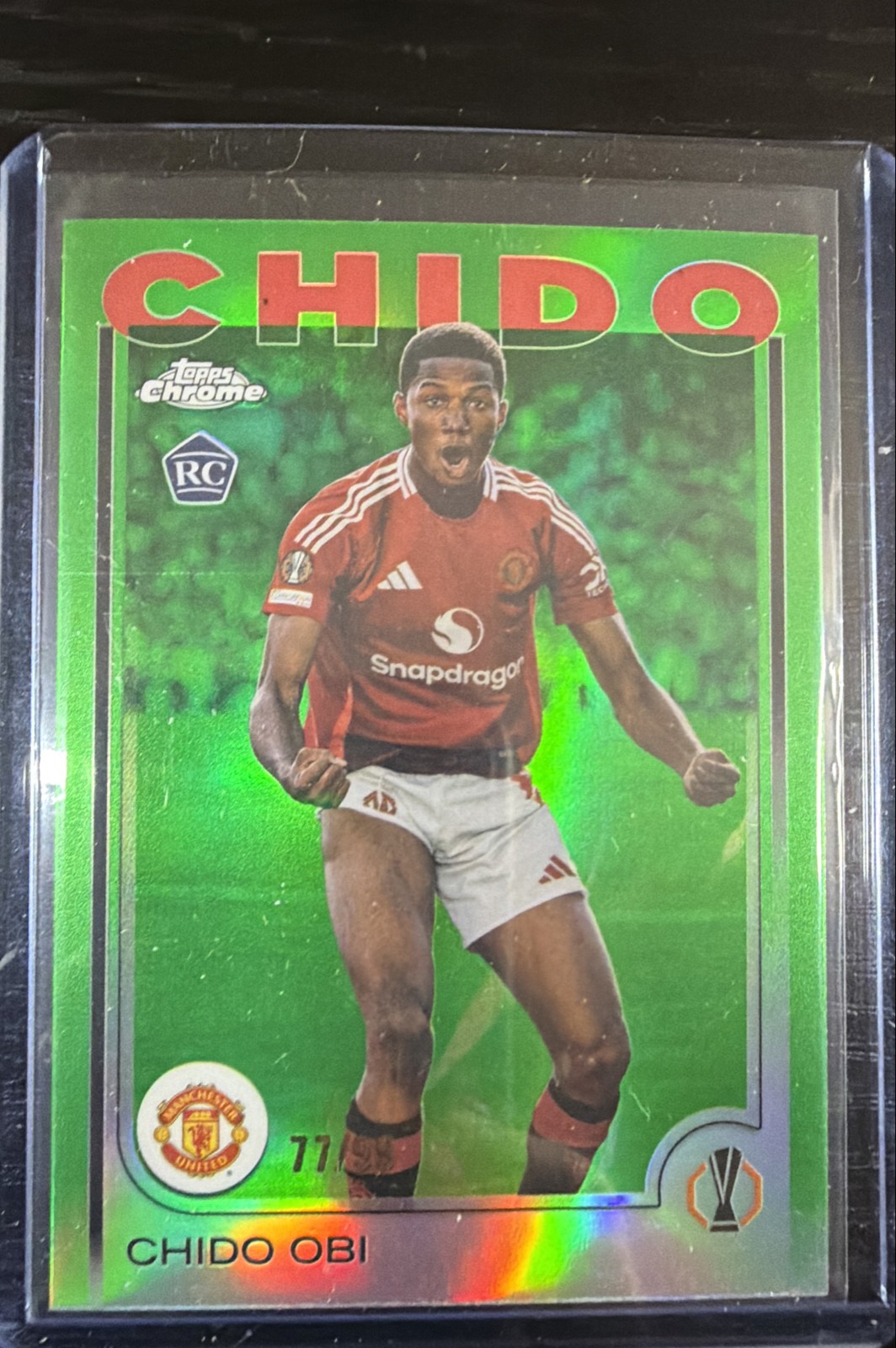 2024-25 Topps Chrome Uefa Club Competitions - Chido Obi #14 Green Refractor /99
