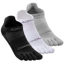 Toe Socks For Men And Women Athletic Running Coolmax Five Finger Ankle/quarter S