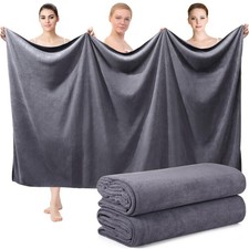 2 Pcs Oversized Bath Towels, 40 x 80 Inch Giant Microfiber Jumbo Bath Sheets ...