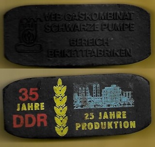 Spremberg / SCHWARZE PUMPE VEB Gaskombinat 1984 : Erinnerungs Brikett