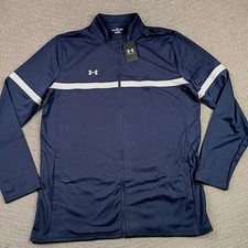 NWT Under Armour UA Men's Team Knit Full Zip Warm Up Jacket Royal Blue, Size XXL