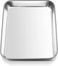 Mini Toaster Oven Tray, 9.4”X7.3” Stainless Steel Baking Cookie Sheet, Small Non
