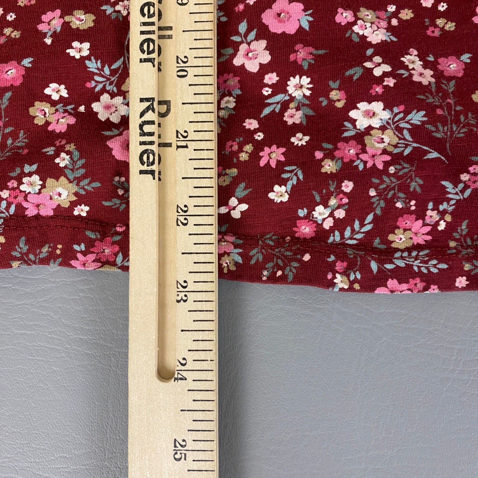 Style & Co Tunic Top Blouse Women's Plus Size 1X Floral Long Sleeve Burgundy