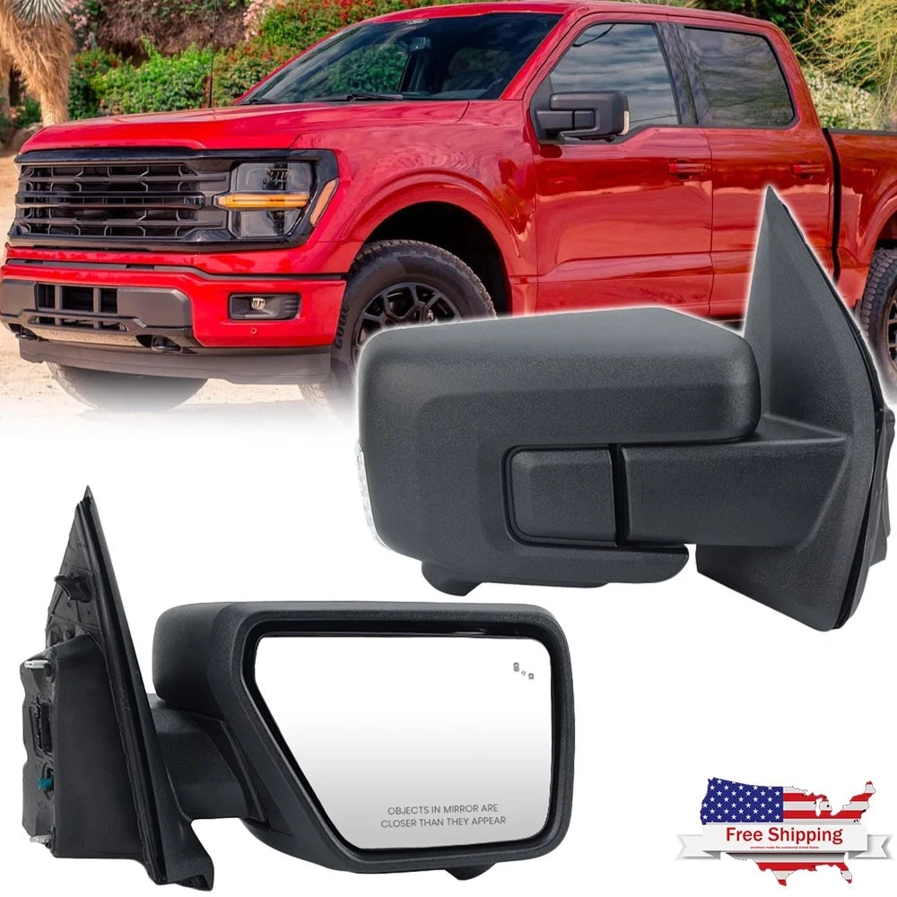 Left+Right Side Mirror W/Camera Blind Spot Signal For Ford F150 F-150 2021-2023