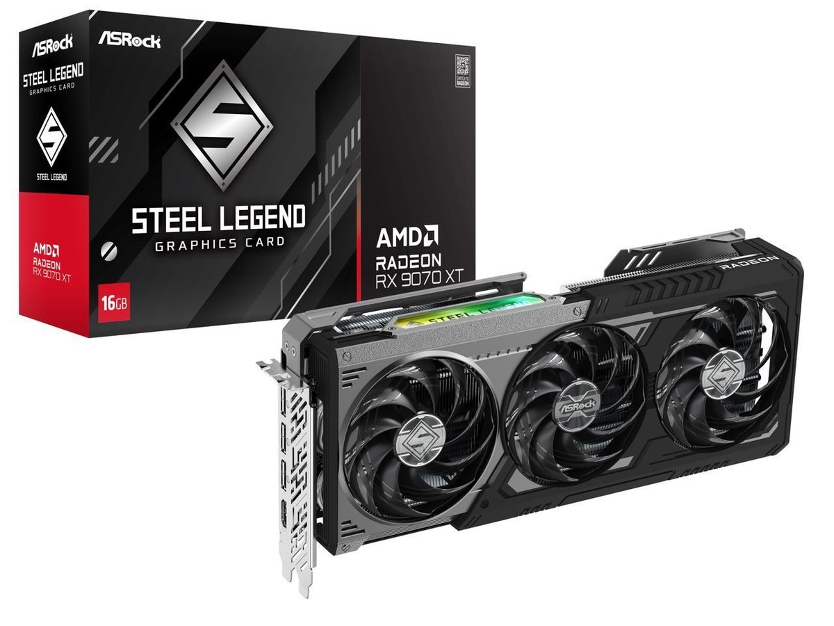 ASRock Steel Legend Radeon RX 9070 XT 16GB GDDR6 PCI Express 5.0