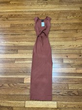 Windsor Bodycon Midi Dress Women's Size Small Orange Sleeveless V Neck NWT