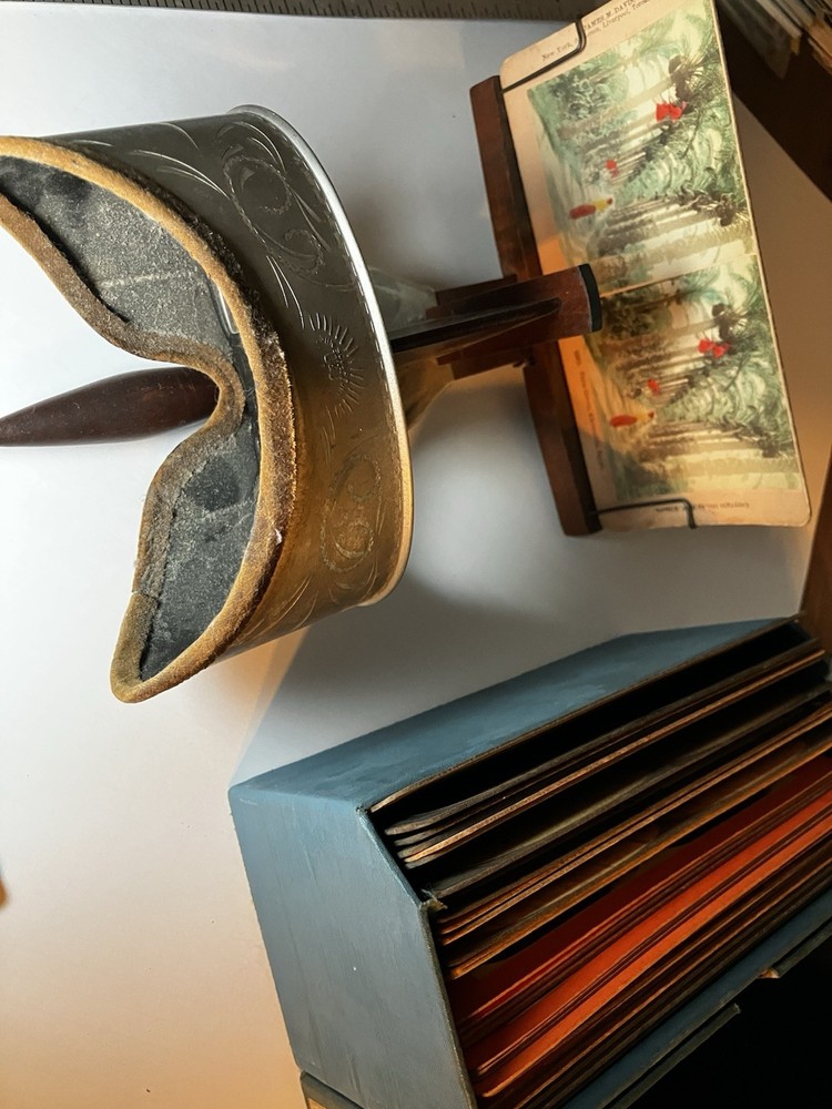 Antique Stereoscope Stereoscopic Viewer W/ Cards
