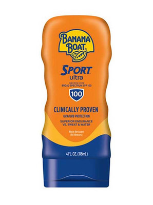 Sonnenschutzmittel Sunscreen SPF 100 Schutzwirkung Banana Boat Sport Ultra 118ml
