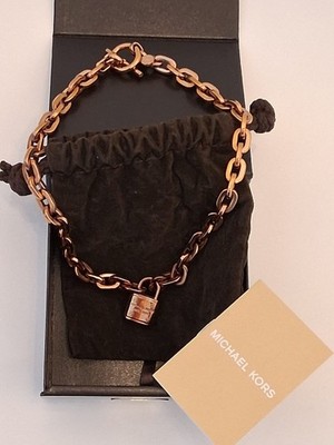 Michael Kors Halskette   massive Chunky Gliederkette, Schlossanhänger, wie neu