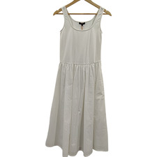 Quince Women Cotton Mixed Media Tank Midi Dress White XS