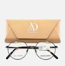 NEW MICHAEL ADAMS MA-630T BROWN Unisex Round Full Rim Eyeglasses 51-20-145 B:45