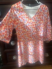 Floral flare sleeve dress